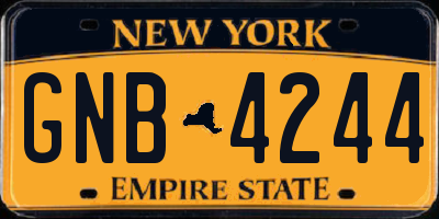 NY license plate GNB4244