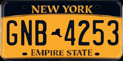 NY license plate GNB4253