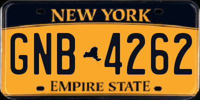 NY license plate GNB4262