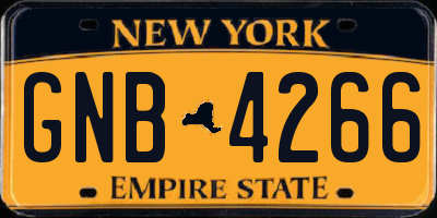 NY license plate GNB4266