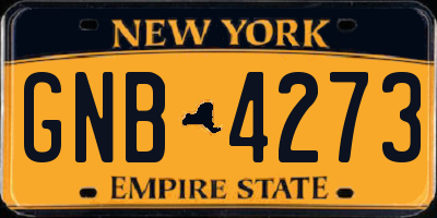 NY license plate GNB4273