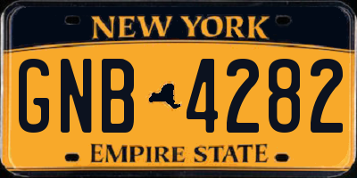 NY license plate GNB4282