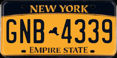 NY license plate GNB4339