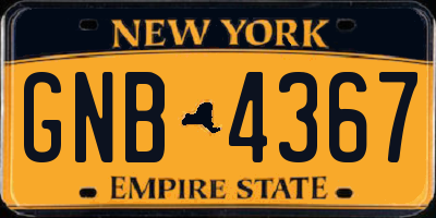 NY license plate GNB4367