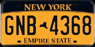 NY license plate GNB4368