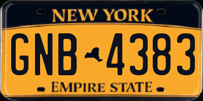 NY license plate GNB4383
