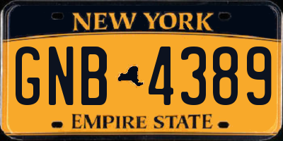 NY license plate GNB4389