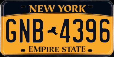 NY license plate GNB4396