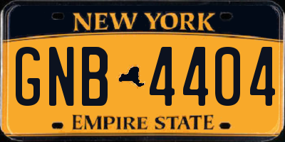 NY license plate GNB4404