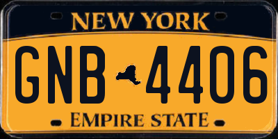 NY license plate GNB4406
