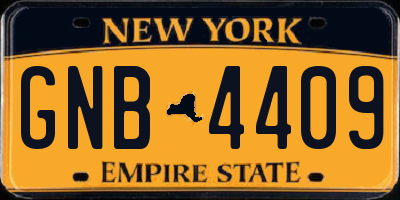 NY license plate GNB4409