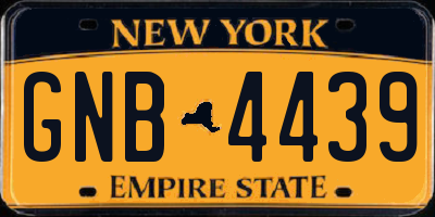 NY license plate GNB4439