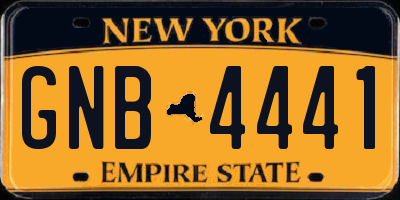 NY license plate GNB4441