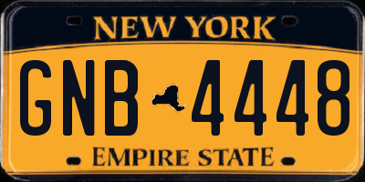 NY license plate GNB4448