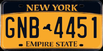 NY license plate GNB4451