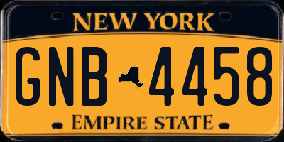 NY license plate GNB4458
