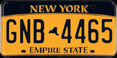 NY license plate GNB4465