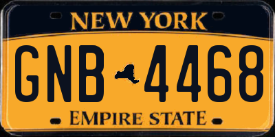 NY license plate GNB4468