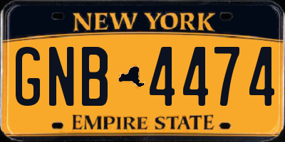 NY license plate GNB4474