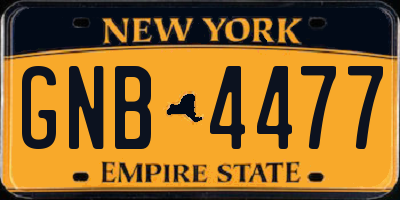 NY license plate GNB4477
