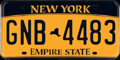 NY license plate GNB4483