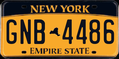 NY license plate GNB4486