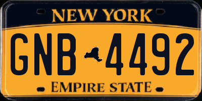NY license plate GNB4492