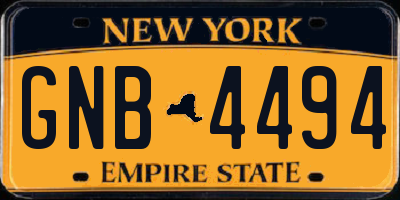 NY license plate GNB4494