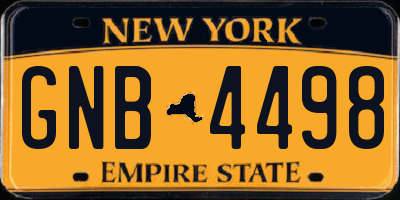 NY license plate GNB4498
