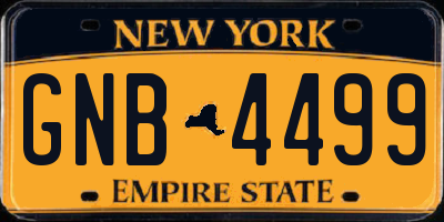 NY license plate GNB4499