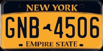 NY license plate GNB4506