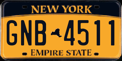 NY license plate GNB4511