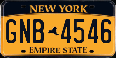 NY license plate GNB4546