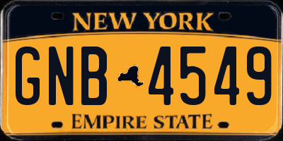 NY license plate GNB4549