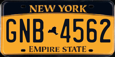 NY license plate GNB4562