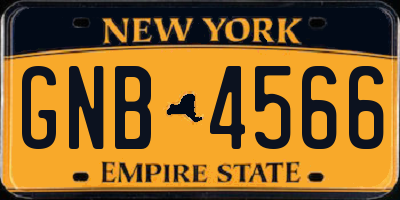 NY license plate GNB4566