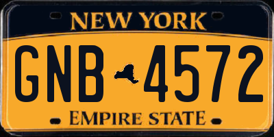 NY license plate GNB4572