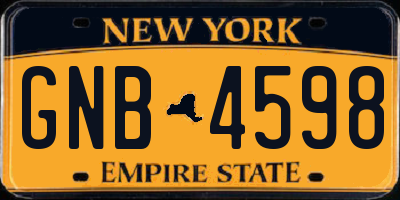 NY license plate GNB4598