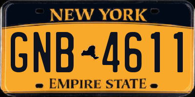 NY license plate GNB4611