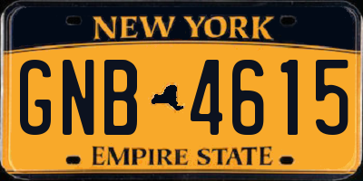 NY license plate GNB4615