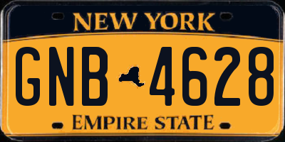 NY license plate GNB4628