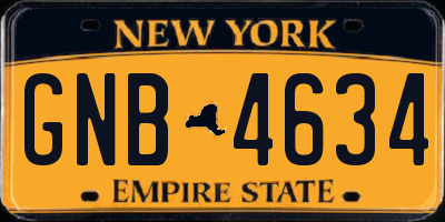 NY license plate GNB4634
