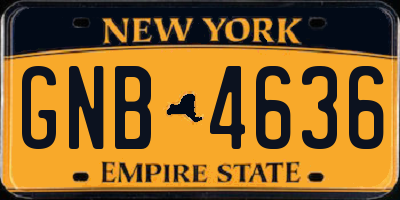 NY license plate GNB4636