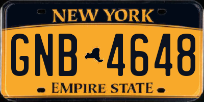 NY license plate GNB4648
