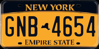 NY license plate GNB4654