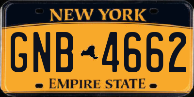 NY license plate GNB4662