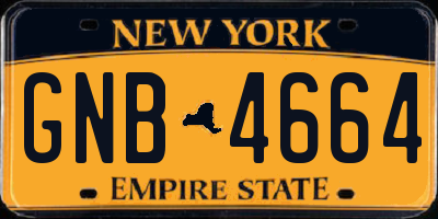 NY license plate GNB4664