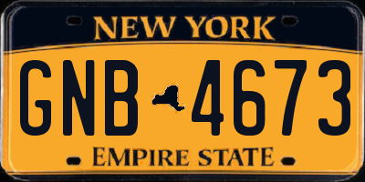 NY license plate GNB4673