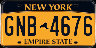 NY license plate GNB4676
