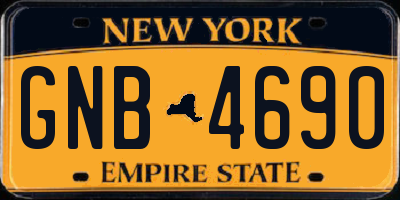 NY license plate GNB4690